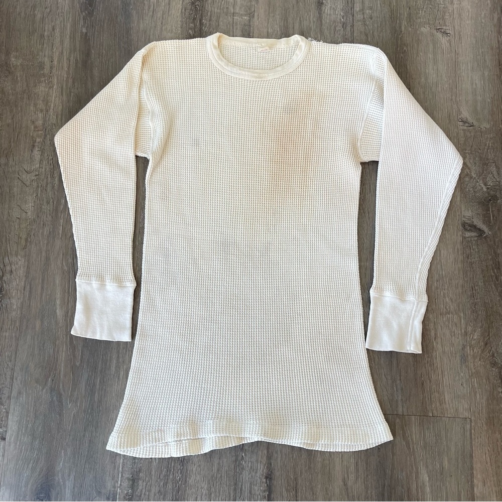Vintage 60s Russell Shirt USA Long Sleeve Thermal Men’s Size Med Made in USA